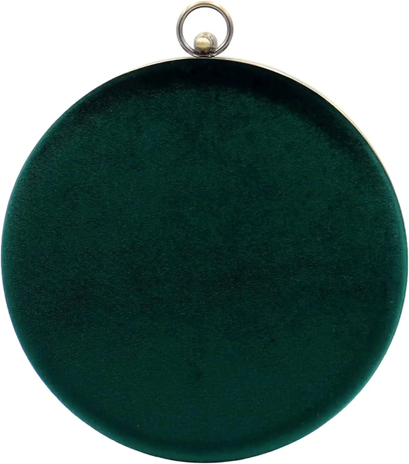 Green Round Clutch Bag, Women's Evening Bags Velvet Purse for Party Wedding, Equipped Detachable Metal Chain Strip (Color : Green)