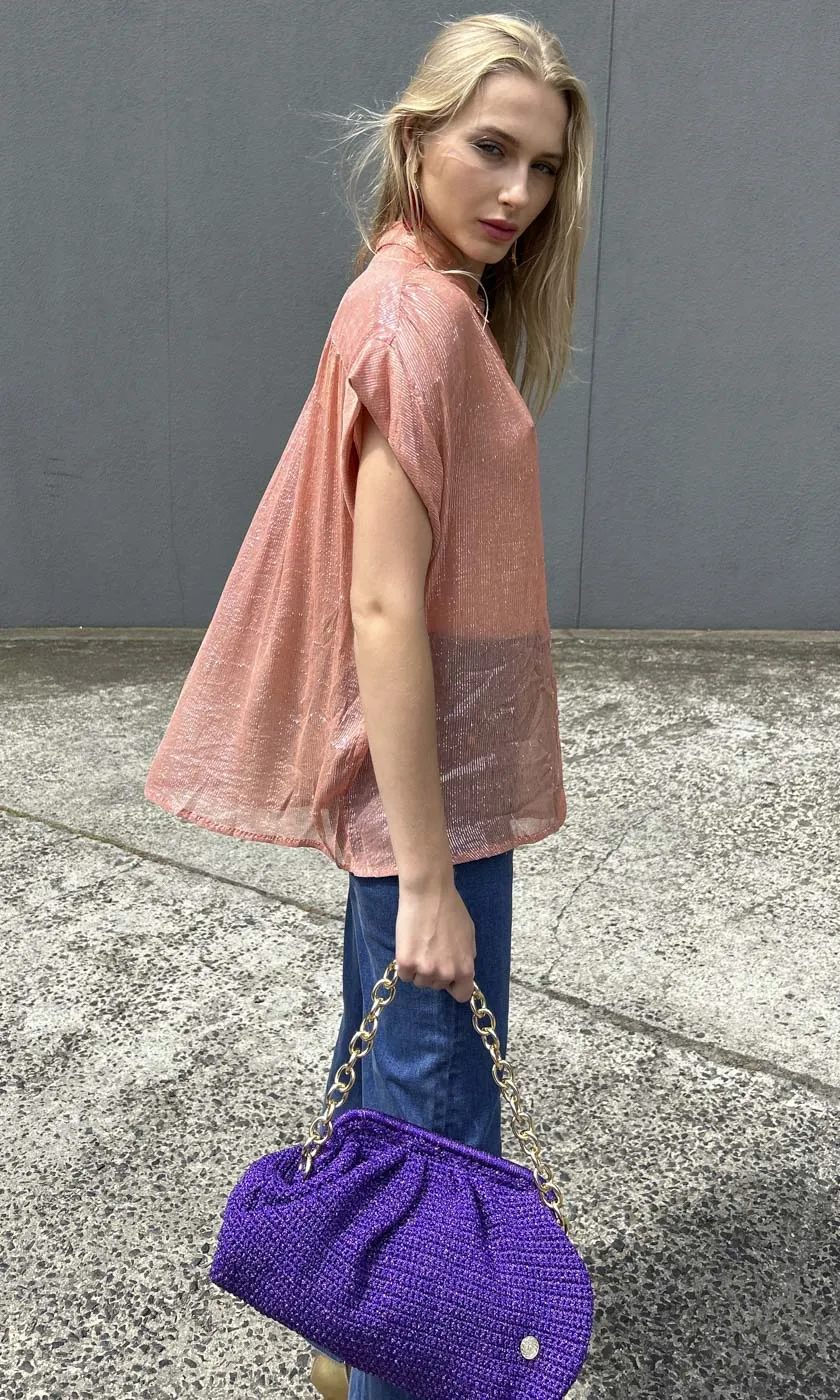 Hoss Mistique Apricot Lurex Shirt