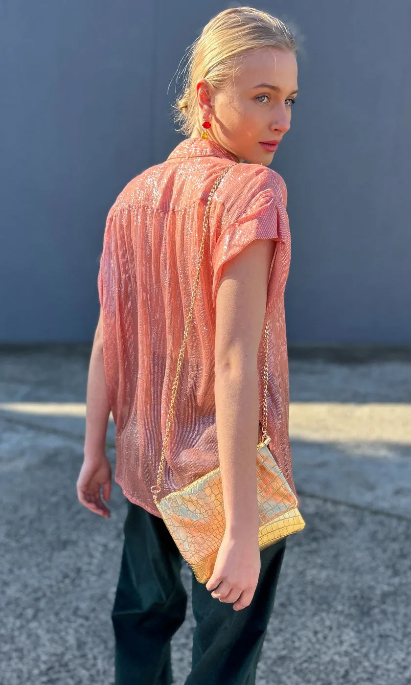 Hoss Mistique Apricot Lurex Shirt