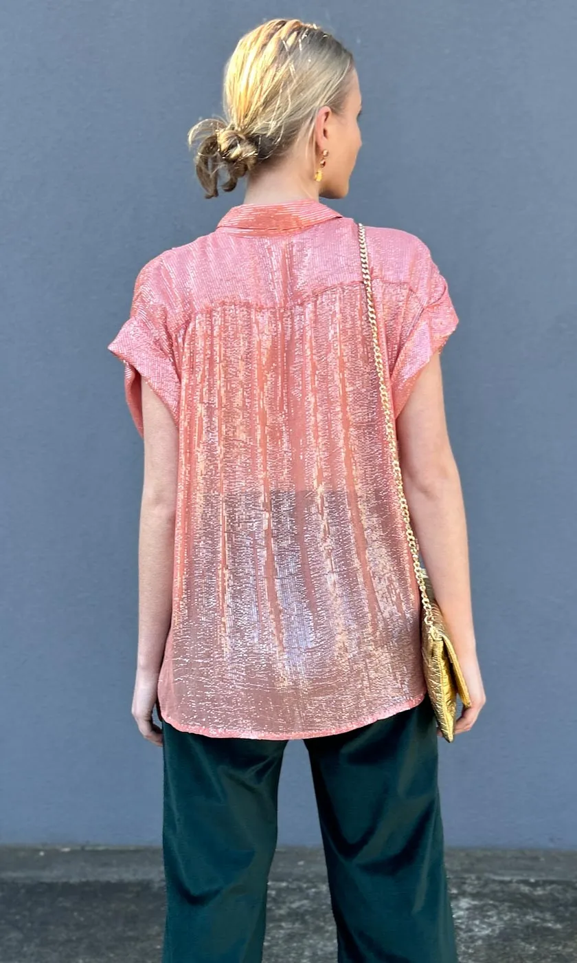 Hoss Mistique Apricot Lurex Shirt