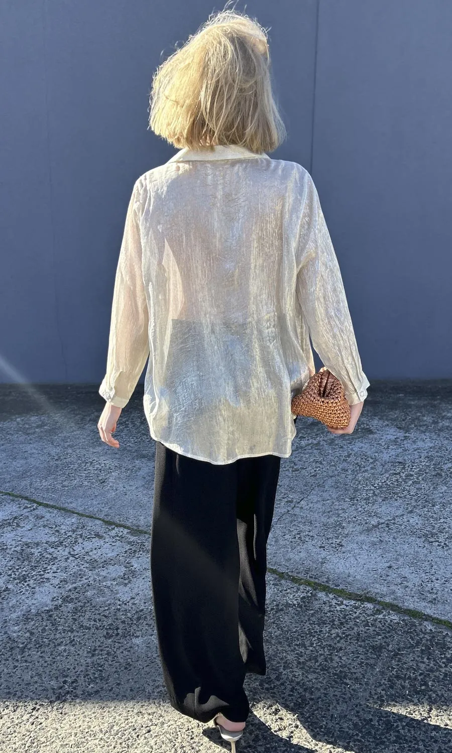 hoss Pale Gold Lurex Rebecca Shirt