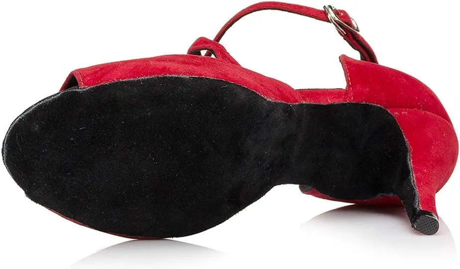 HROYL Women's Latin Salsa Dance Shoes Ballroom Performence Practice Professional Dancing Shoes,Model YCL167/050