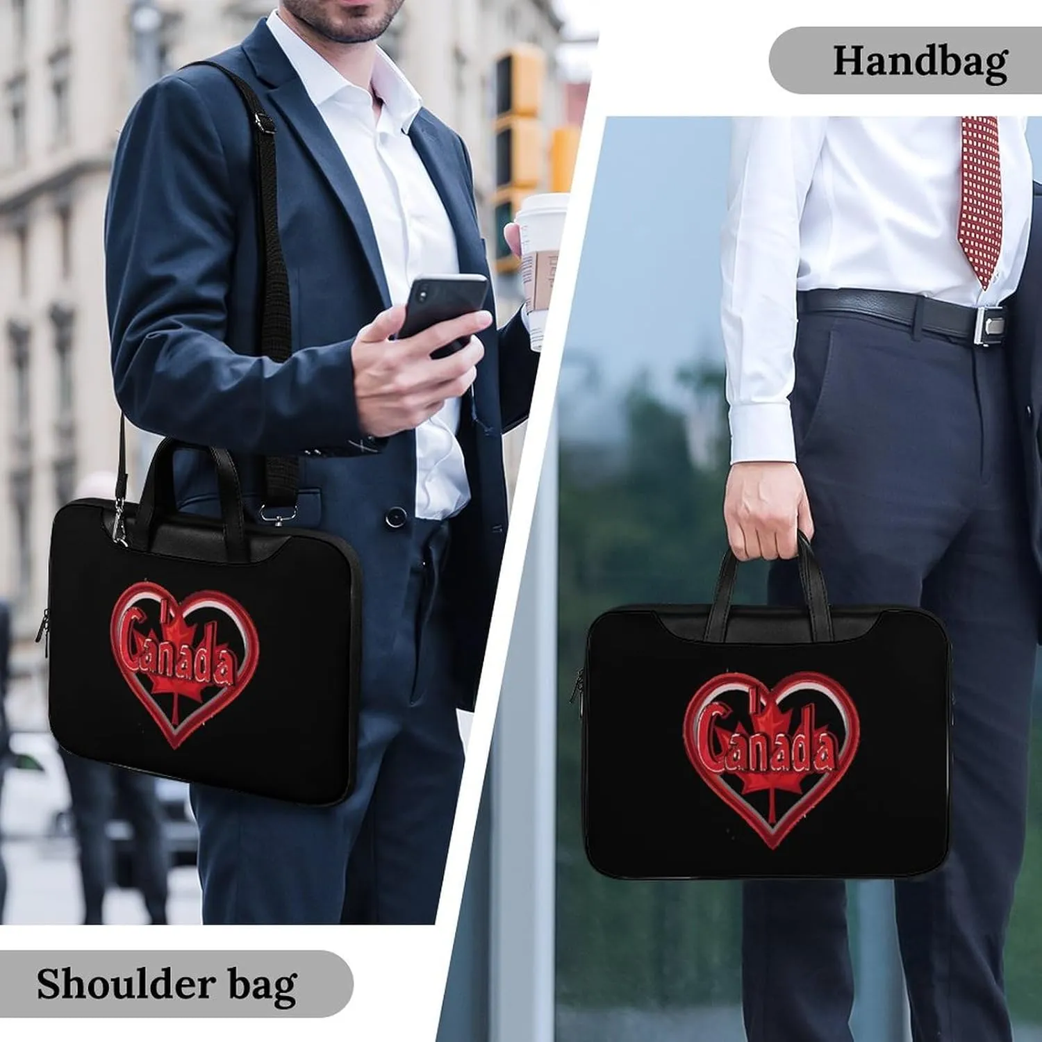 I Love Canada Laptop Tote Bag Waterproof Computer Carrying Case Business Office Briefcase