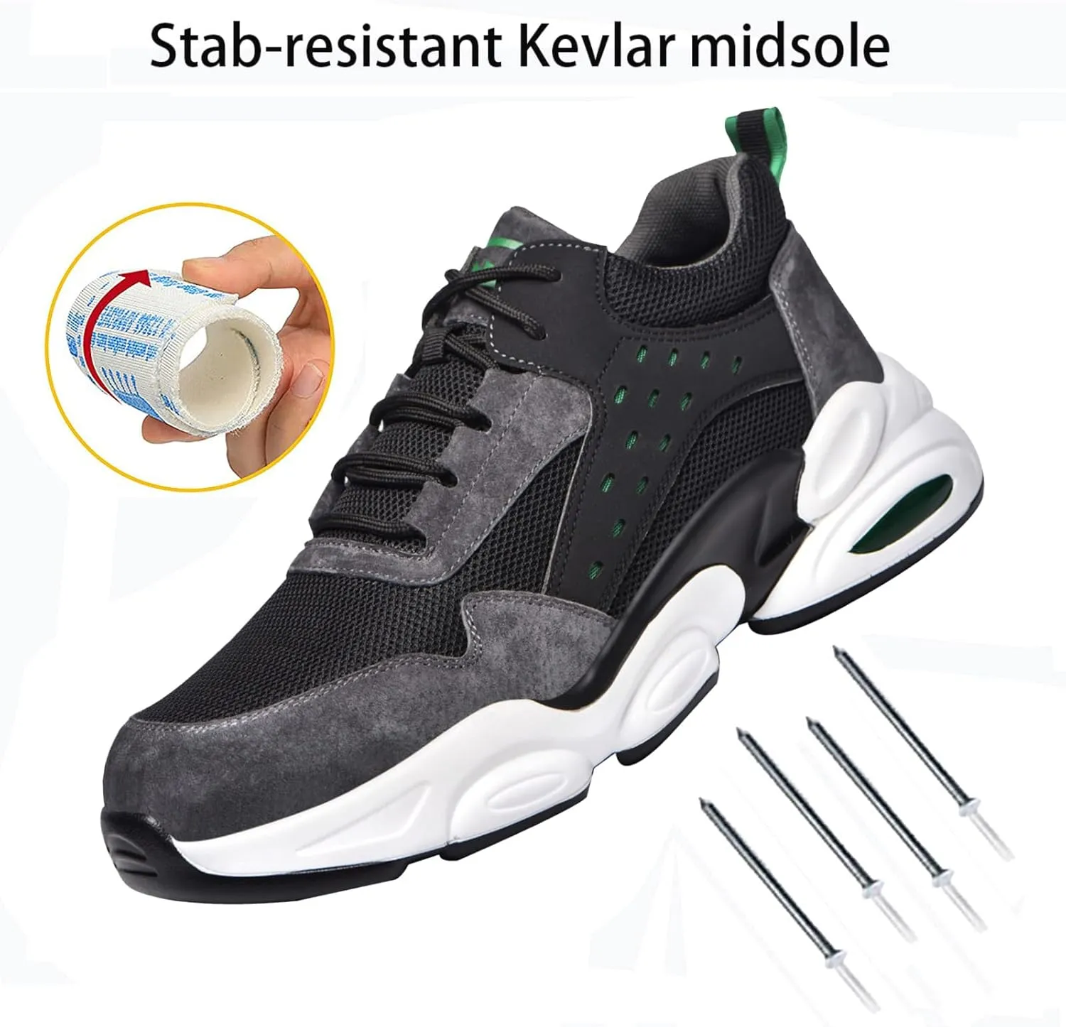 Indestructible Shoes for Women,for Industrial & Construction Site, Drivers, Factories, Kitchens, Gas Stations,