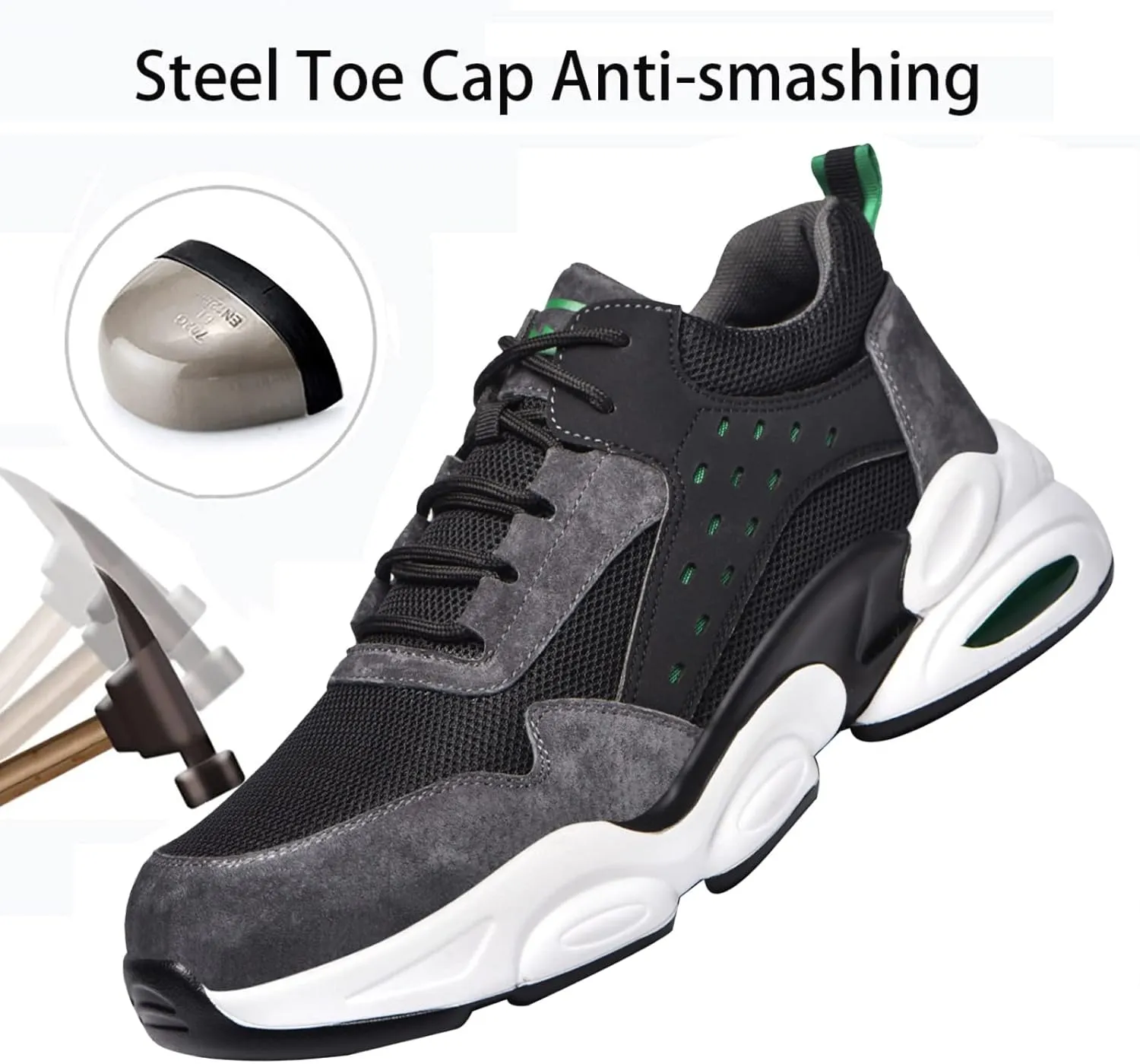 Indestructible Shoes for Women,for Industrial & Construction Site, Drivers, Factories, Kitchens, Gas Stations,