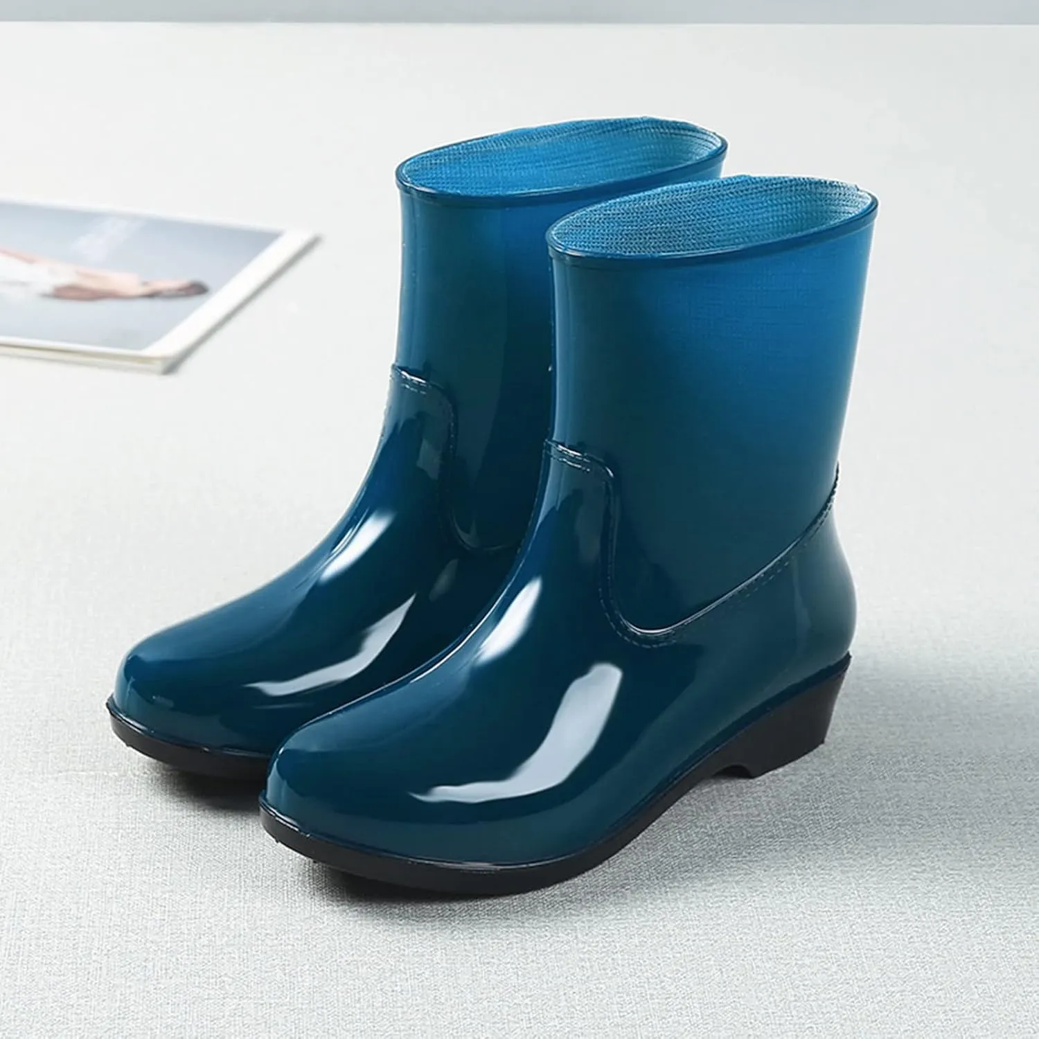 IWIHMIV Women's Rain Boots Rain Boots for Women Waterproof Rubber Boots Outdoor Comfort Boots Non-Slip Women Rain Shoes