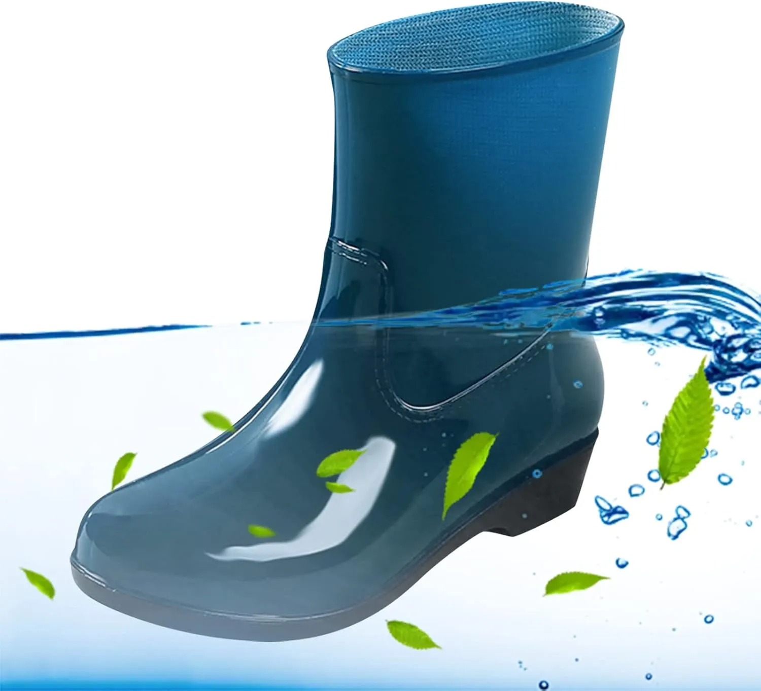 IWIHMIV Women's Rain Boots Rain Boots for Women Waterproof Rubber Boots Outdoor Comfort Boots Non-Slip Women Rain Shoes
