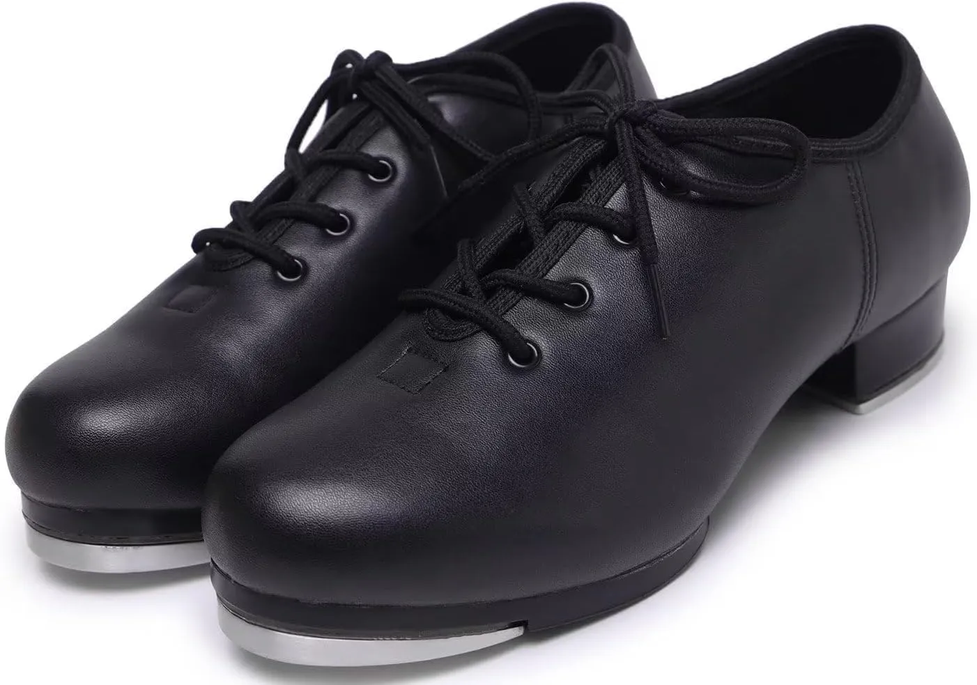 Jazz Tap Shoes for Woman: Leather Lace Up Tap Dance Shoes for Girls and Adult - Flat Heel Split Sole Tap Jazz Shoes for Boys and Man
