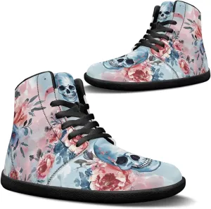 Jeiento Skull High Top Barefoot Running Shoes Breathable Sneaker for Men
