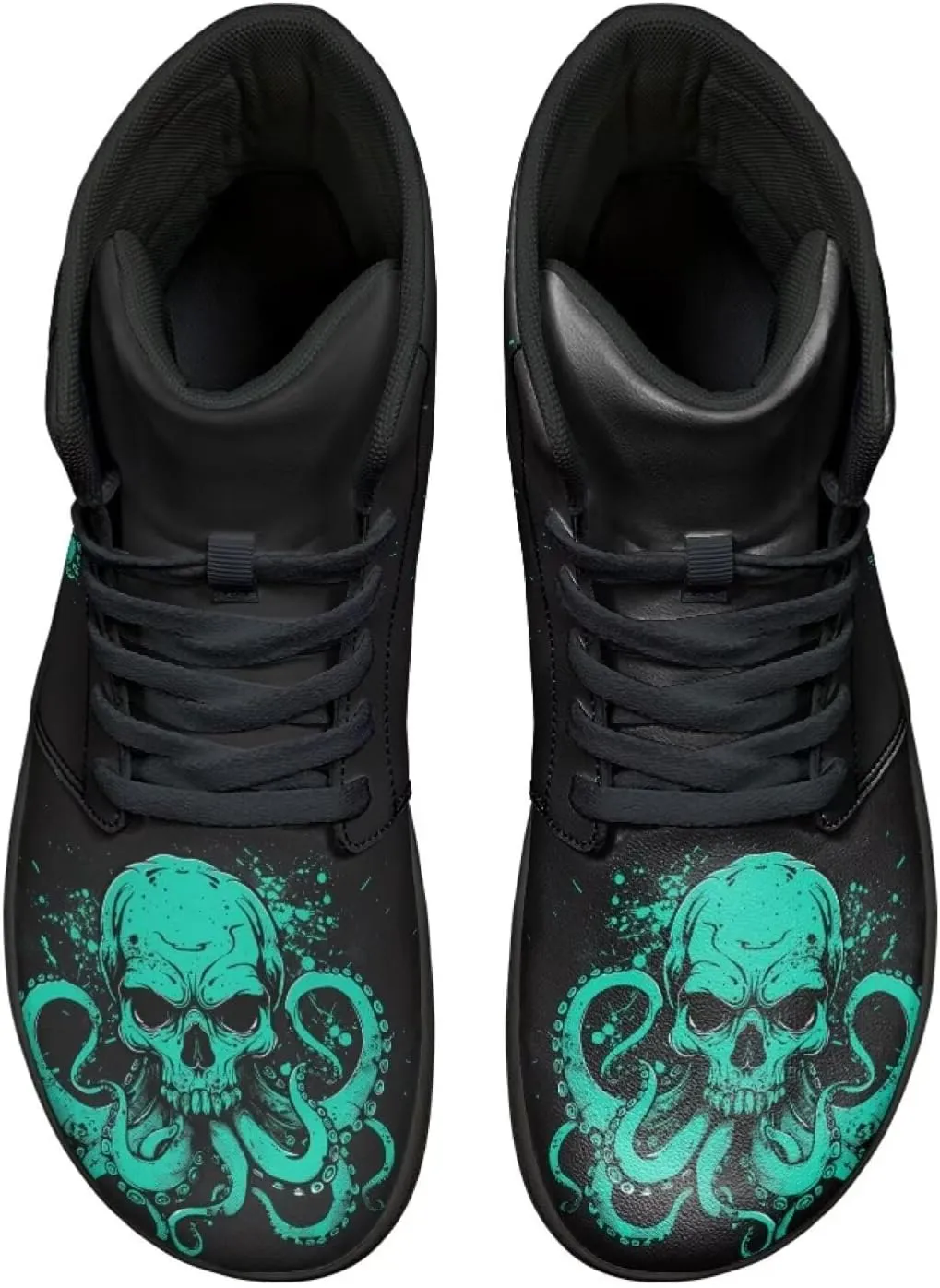 Jeiento Skull High Top Barefoot Running Shoes Breathable Sneaker for Men