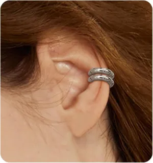 JeryWe Ear Cuff Earrings for Women Non Piercing - 14K Gold Plated Huggie Hoop, Clip On Elegant Ear Clips, Cartilage Wrap, Fashionable Fake Earring Cuffs for Non Pierced Ears 2PCS