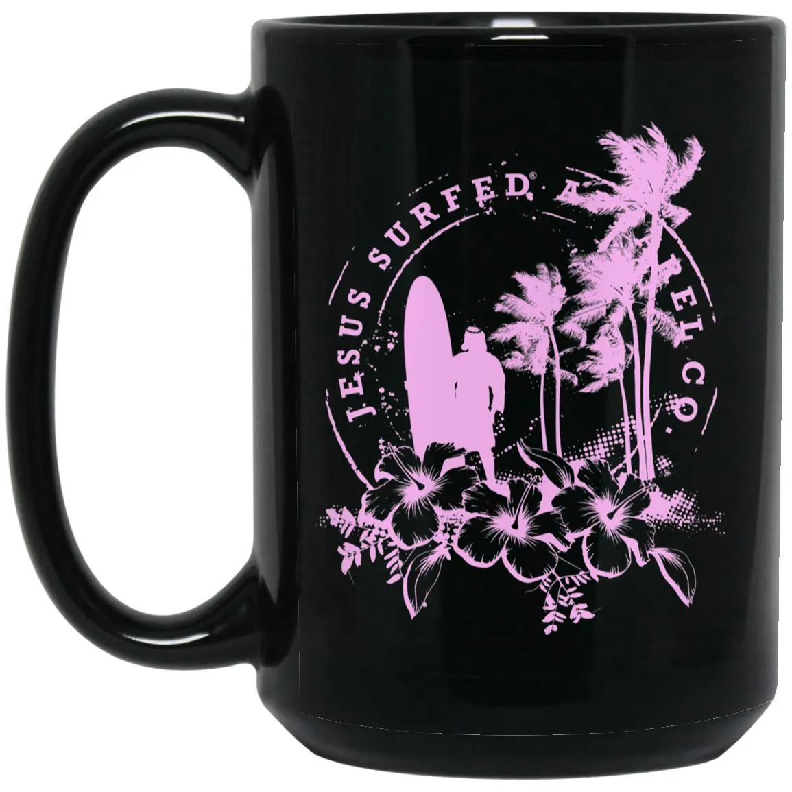 Jesus Surfed Apparel - 15oz Black Mug