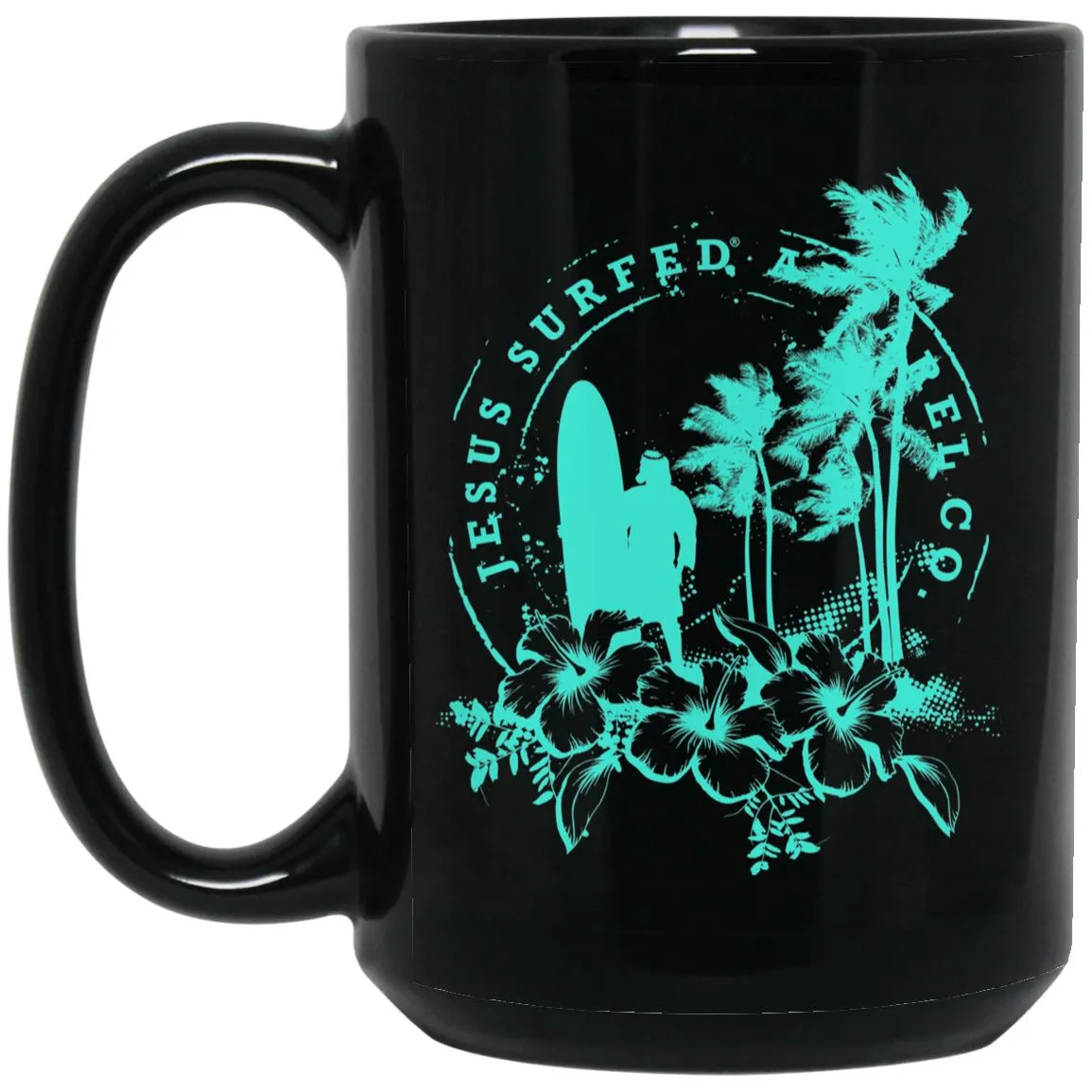 Jesus Surfed Apparel  - 15oz Black Mug