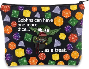 JNIAP D & Dragon Makeup Bag Dice Game Gift Dice Game Cosmetic Bag Goblins Can Have One More Dice Gifts RPG Gamer Zipper Pouch(Goblins can mb)