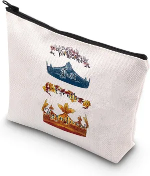 JNIAP The Kings And Queens Of Crowns Makeup Bag Fantasy Book Gifts Valiant Just Gentlec Magnificent Zipper Pouch(valiant just mb)
