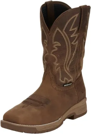 Justin NiTread 11 Composite Toe Boots for Men - Commander Collection - Square Toe Full-Grain Leather Mens Work Boots with Comfort Footbed and Oil & Slip-Resistant Outsole
