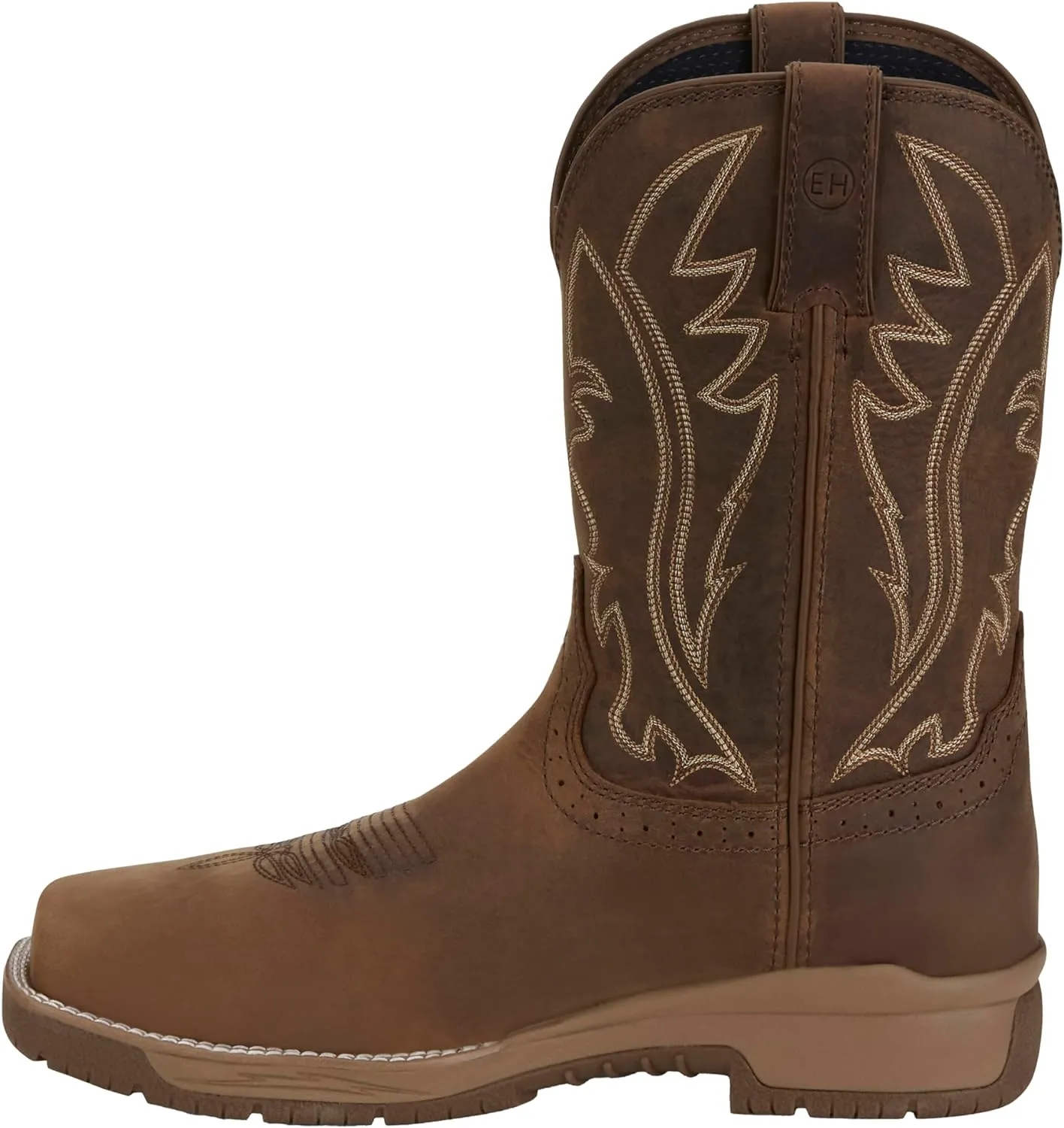 Justin NiTread 11 Composite Toe Boots for Men - Commander Collection - Square Toe Full-Grain Leather Mens Work Boots with Comfort Footbed and Oil & Slip-Resistant Outsole