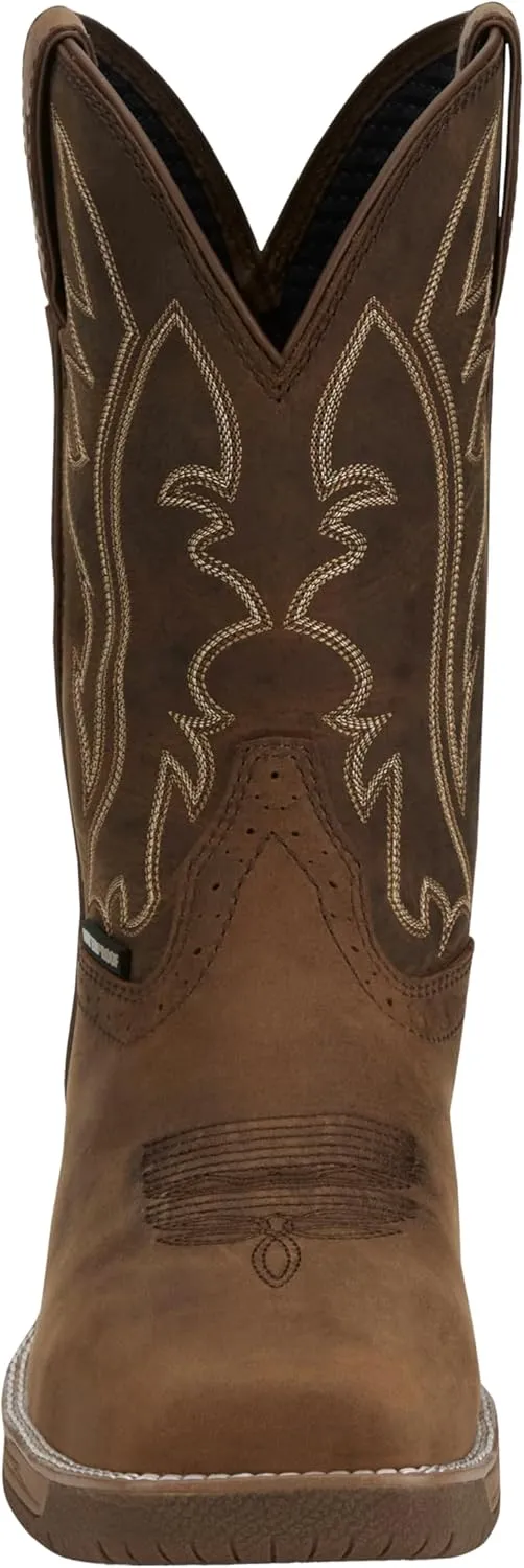 Justin NiTread 11 Composite Toe Boots for Men - Commander Collection - Square Toe Full-Grain Leather Mens Work Boots with Comfort Footbed and Oil & Slip-Resistant Outsole