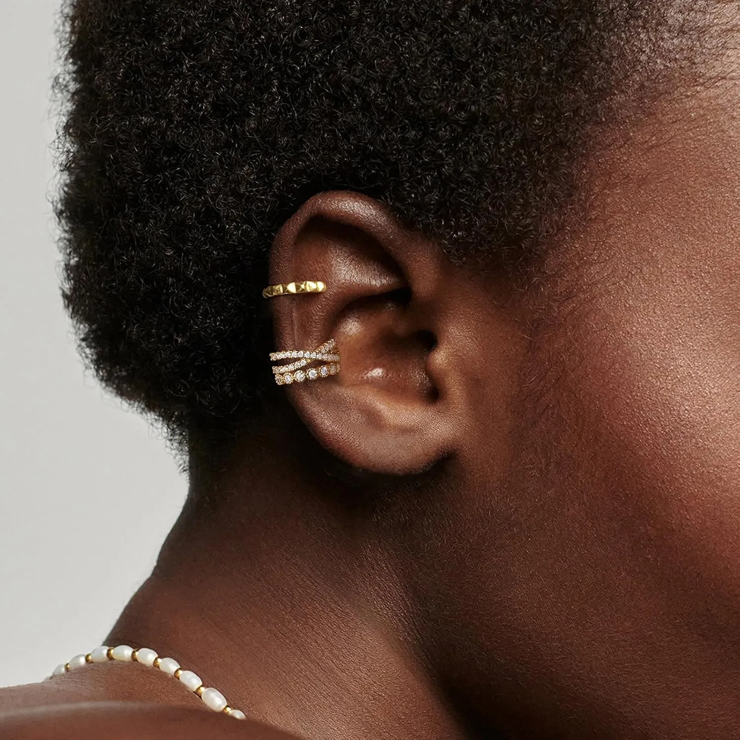 KissYan Ear Cuffs Earrings for Women, 14K Gold Plated Ear Cuff for Non-Pierced Clip On Cartilage Adjustable Open Hoop Earring Dainty Pave CZ Fashion Lightweight Jewelry Gifts