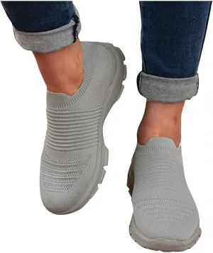 Ladmiple Gym Shoes For Women Workout Memory Foam Athletic Walking Running Shoes Slip On Casual Mesh Tennis Sneakers