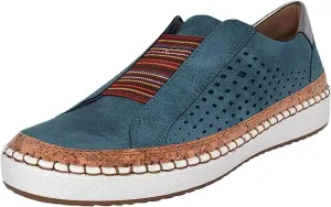Ladmiple Sneakers For Women Slip On Wide Width Casual Leather Walking Shoes Dressy Casual Summer Lace Up Platform Loafer