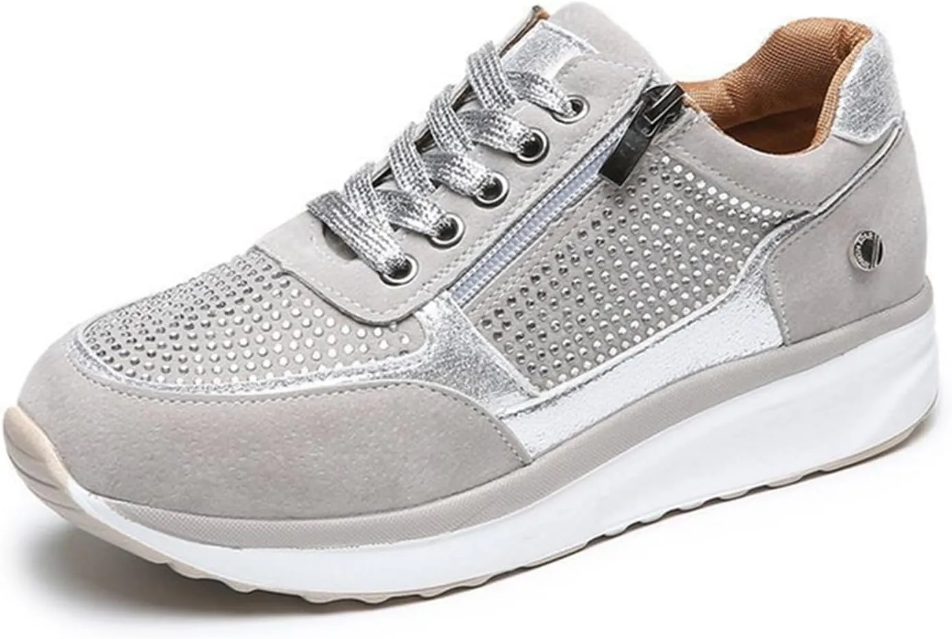 Ladmiple Sneakers For Women Walking Shoes Wide Width Slip On Loafers Comfort Fashion Dressy Casual Summer Glitter Shoes