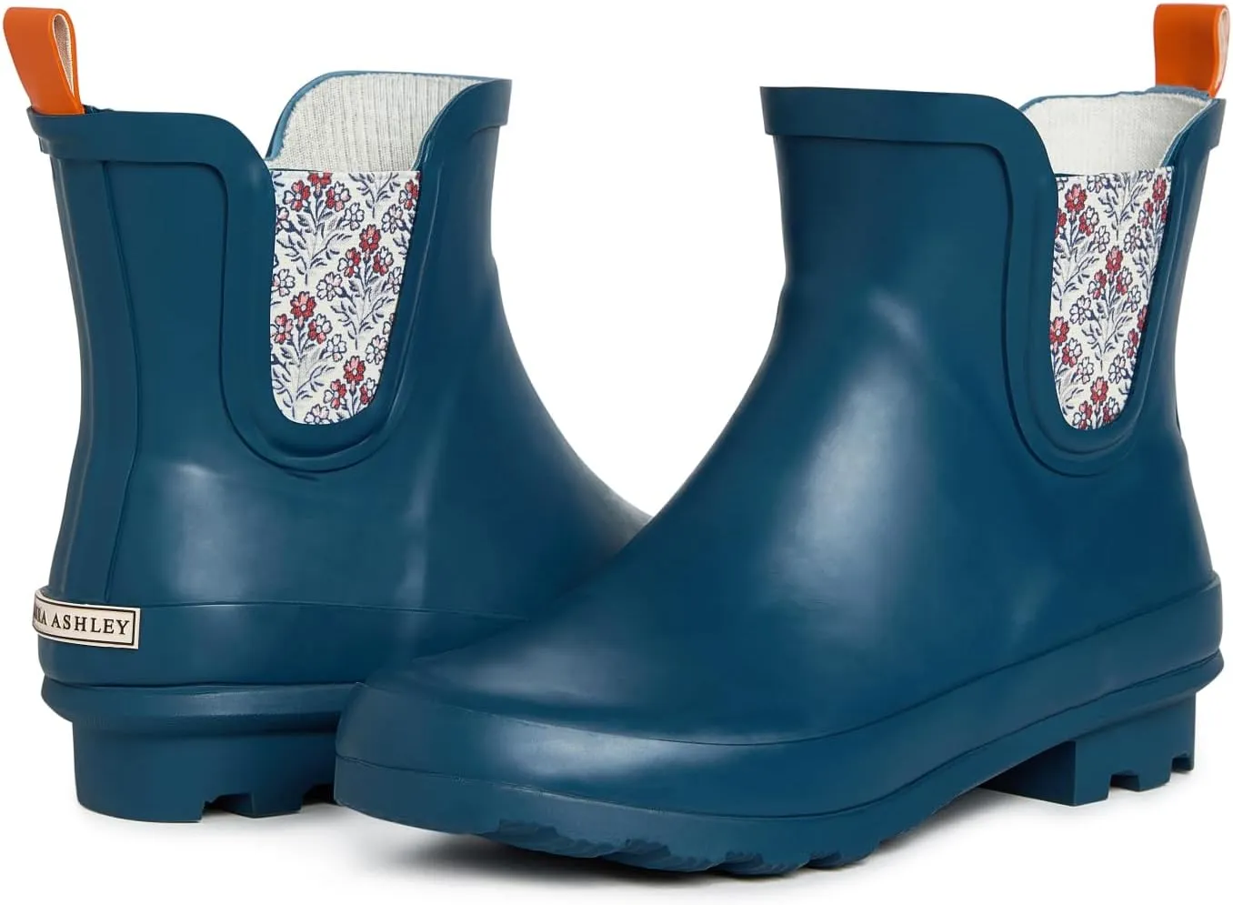 Laura Ashley Ladies ELASTIC Mid Cut Ankle Height Rubber Rain Boots