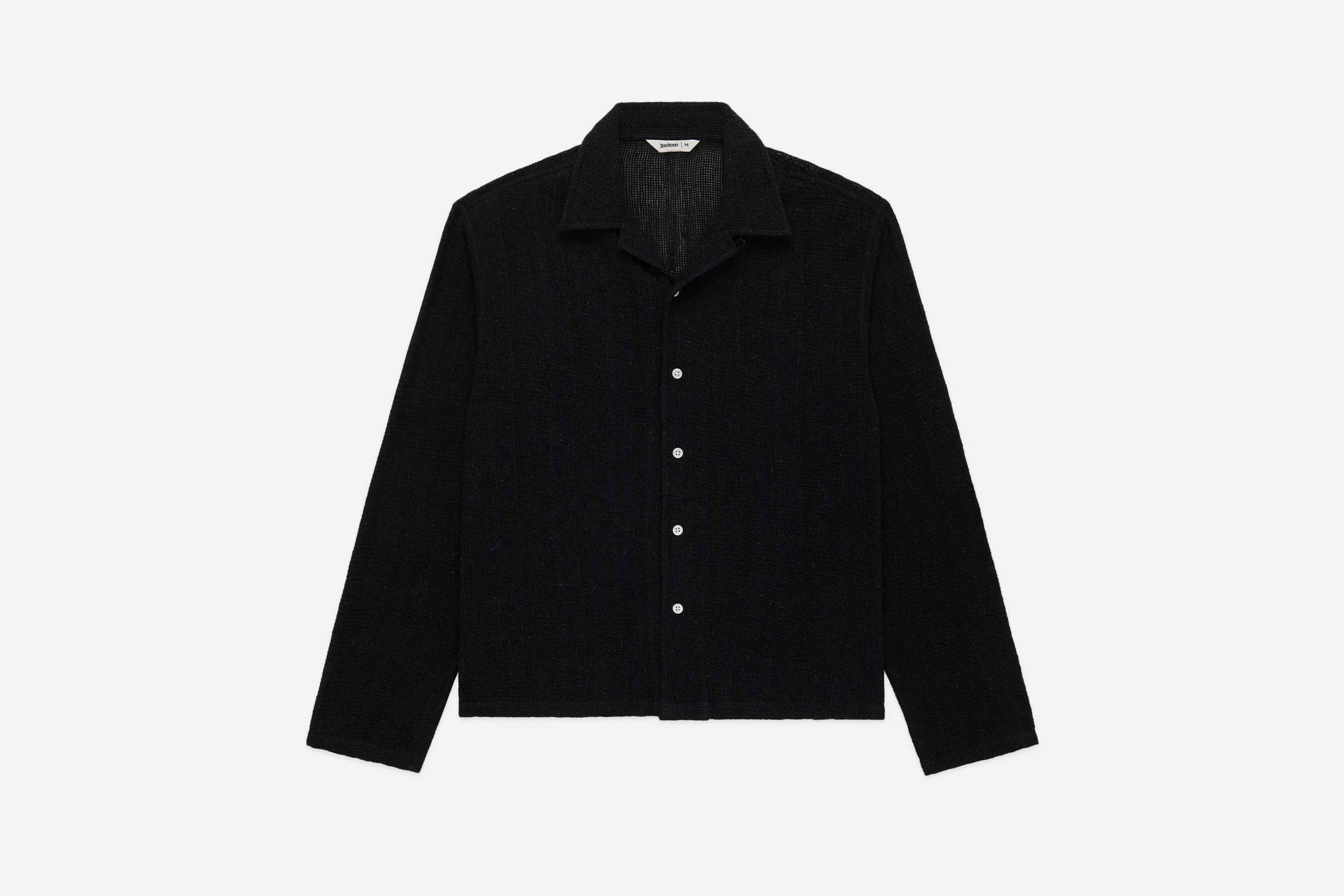Loop Collar Shirt ~ Black Mesh