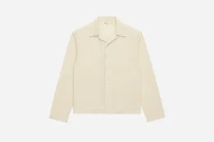 Loop Collar Shirt ~ Ecru Mesh