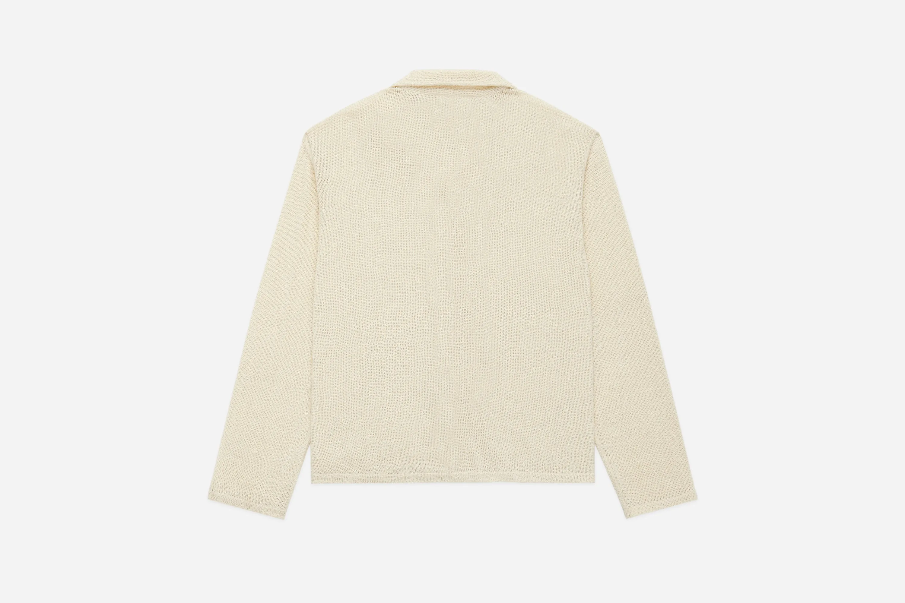 Loop Collar Shirt ~ Ecru Mesh