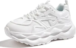 LUCKY STEP Women 's Chunky Sneakers 90s Fashion Thick Dad Rave Sparkly Bling Rhinestone Platform Casual Running Walking Shoes