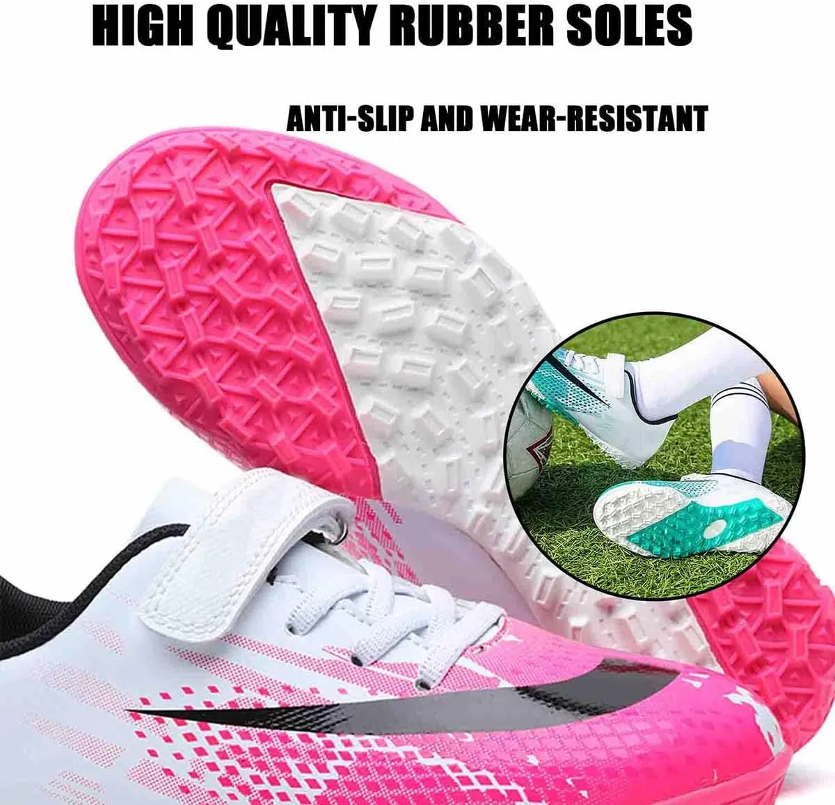 MEBAMY Football Shoes for Boys Girls Firm Ground Soccer Cleats Athletic Youth General Purpose Soccer Shoe Toddler Little Kid Big Kid