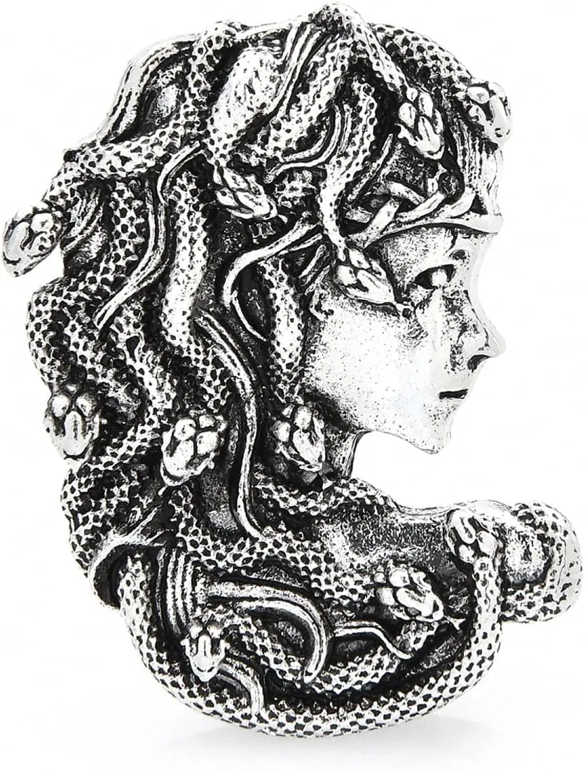 Medusa Snake Hair Girl Brooches Women Greek Mythologhy Brooch Pin & Pendants