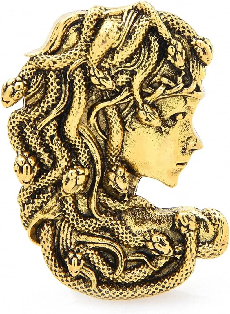 Medusa Snake Hair Girl Brooches Women Greek Mythologhy Brooch Pin & Pendants