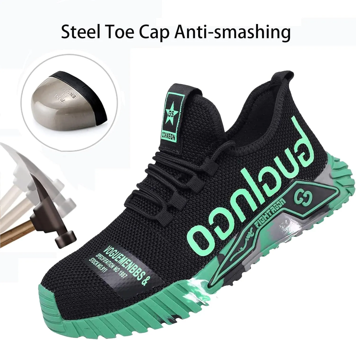 Men and Women Composite Toe Indestructible Non-Slip,Men Composite Toe Shoe for Women Work and Safety Footwear Breathable Comfortable Slip Resistant,