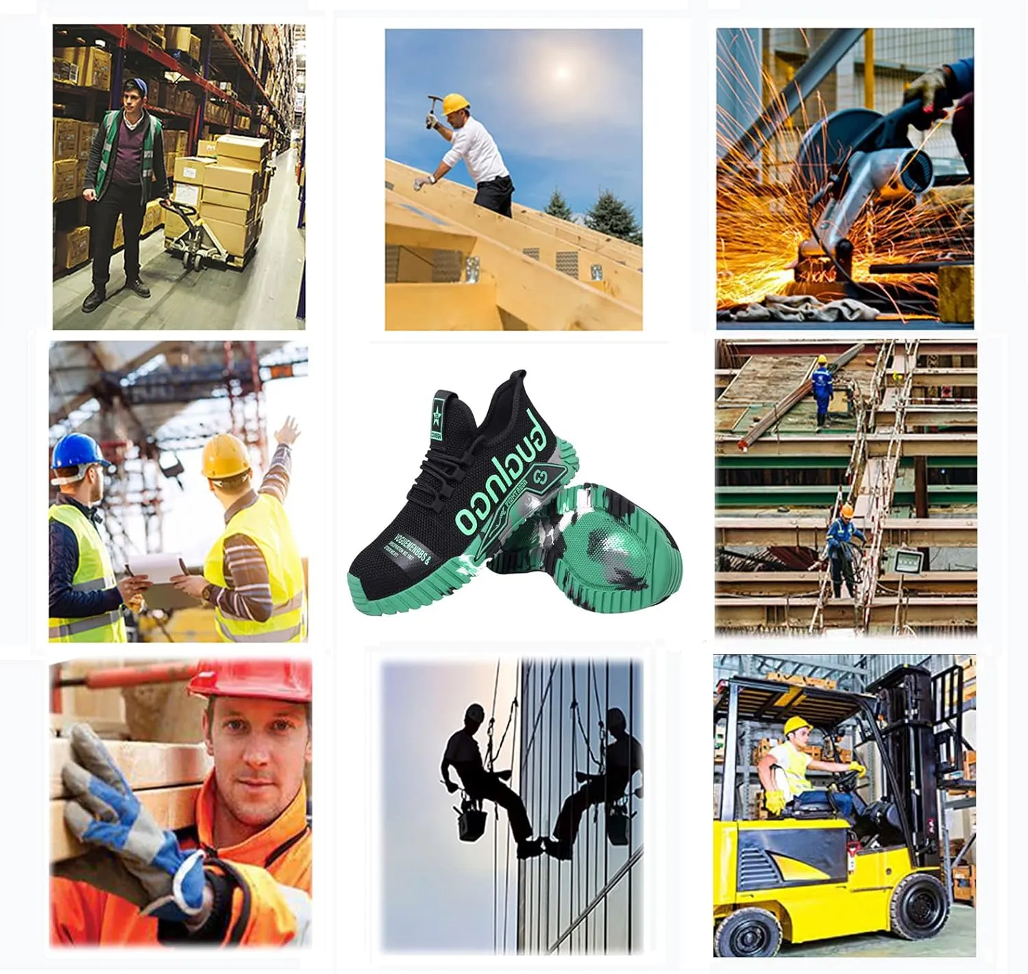 Men and Women Composite Toe Indestructible Non-Slip,Men Composite Toe Shoe for Women Work and Safety Footwear Breathable Comfortable Slip Resistant,