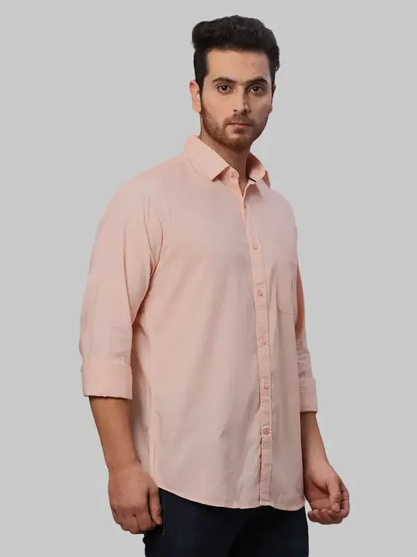 Men Orange Slim Fit Solid Cotton Shirts