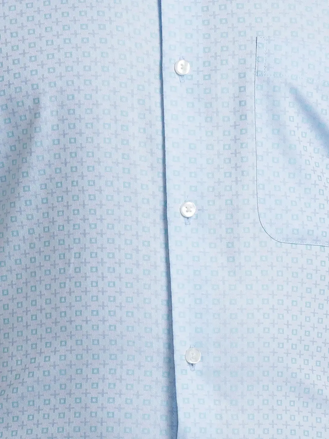 Men Petrol Contemporary Fit Structure Cotton Shirts