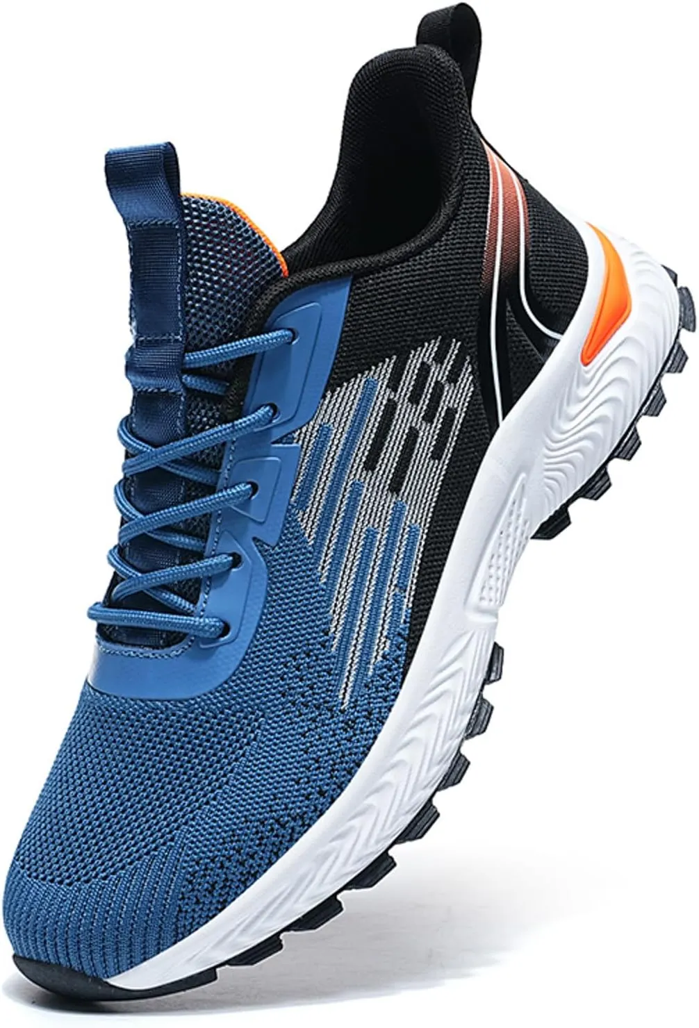 Men Sports Shoes Fashionable New Pattern Color Blocking Mesh Fabric Breathable Comfortable Non Slip Lace Men's Sneaker