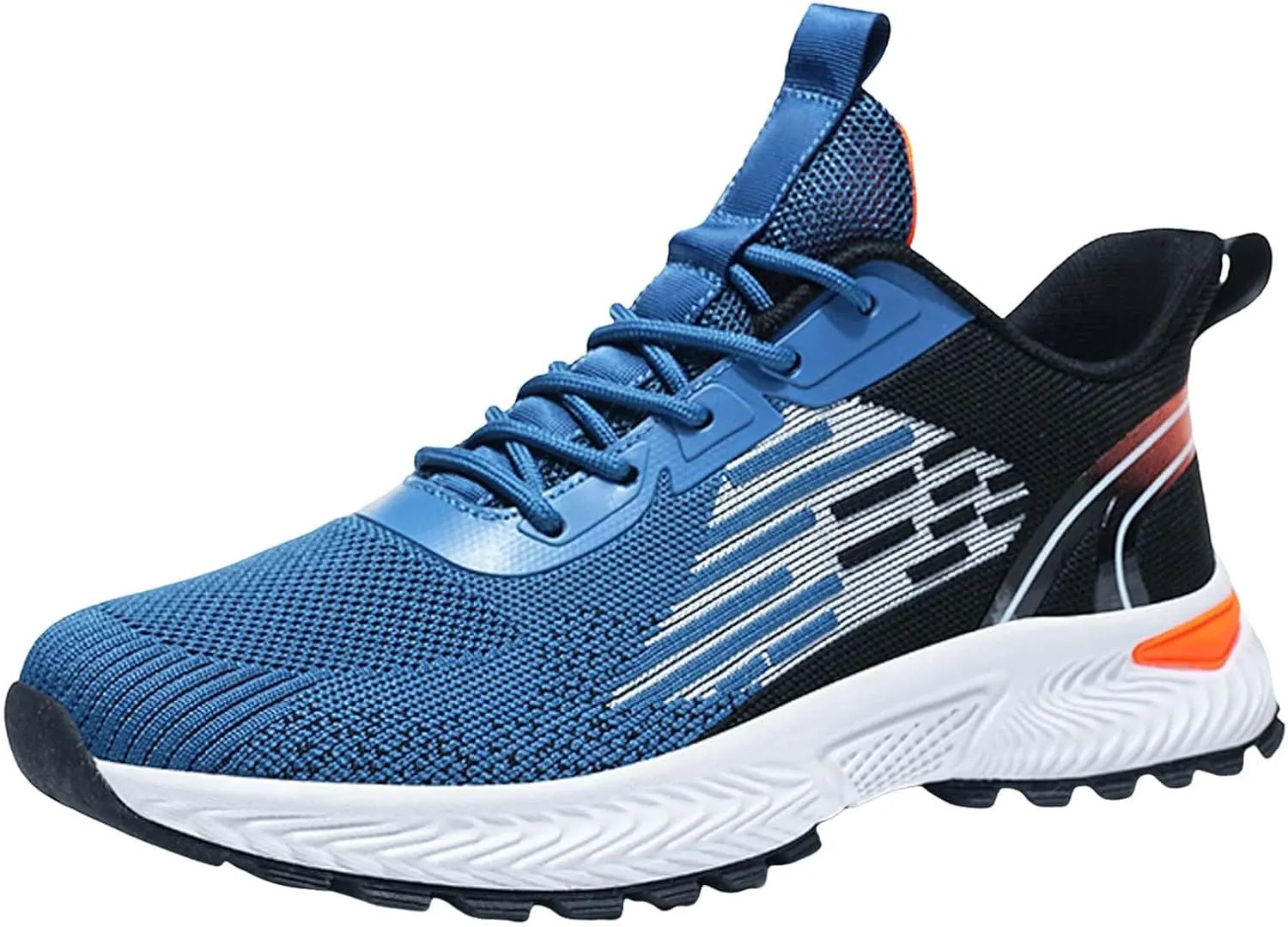 Men Sports Shoes Fashionable New Pattern Color Blocking Mesh Fabric Breathable Comfortable Non Slip Lace Men's Sneaker
