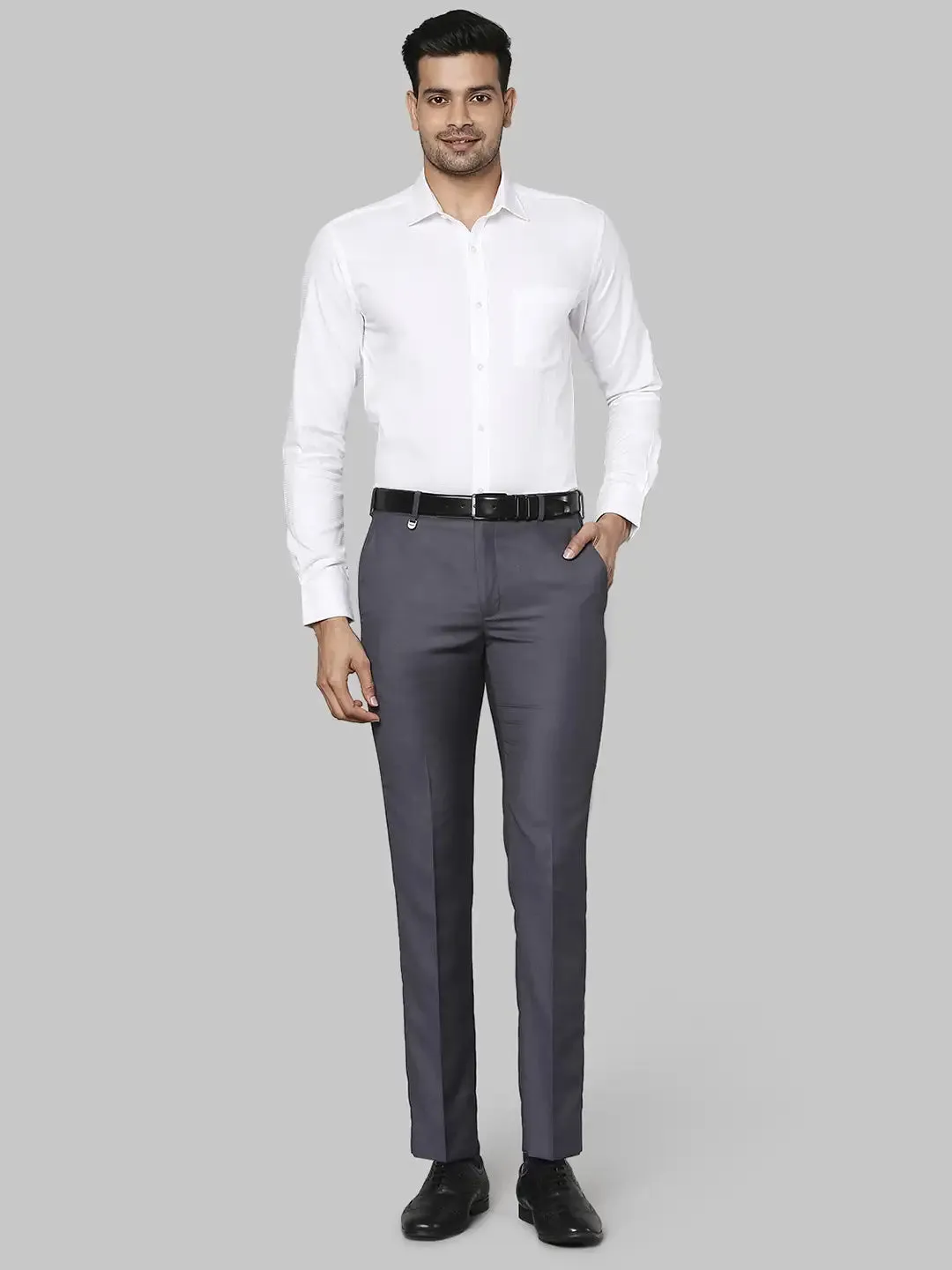 Men White Slim Fit Solid  Cotton   Shirts