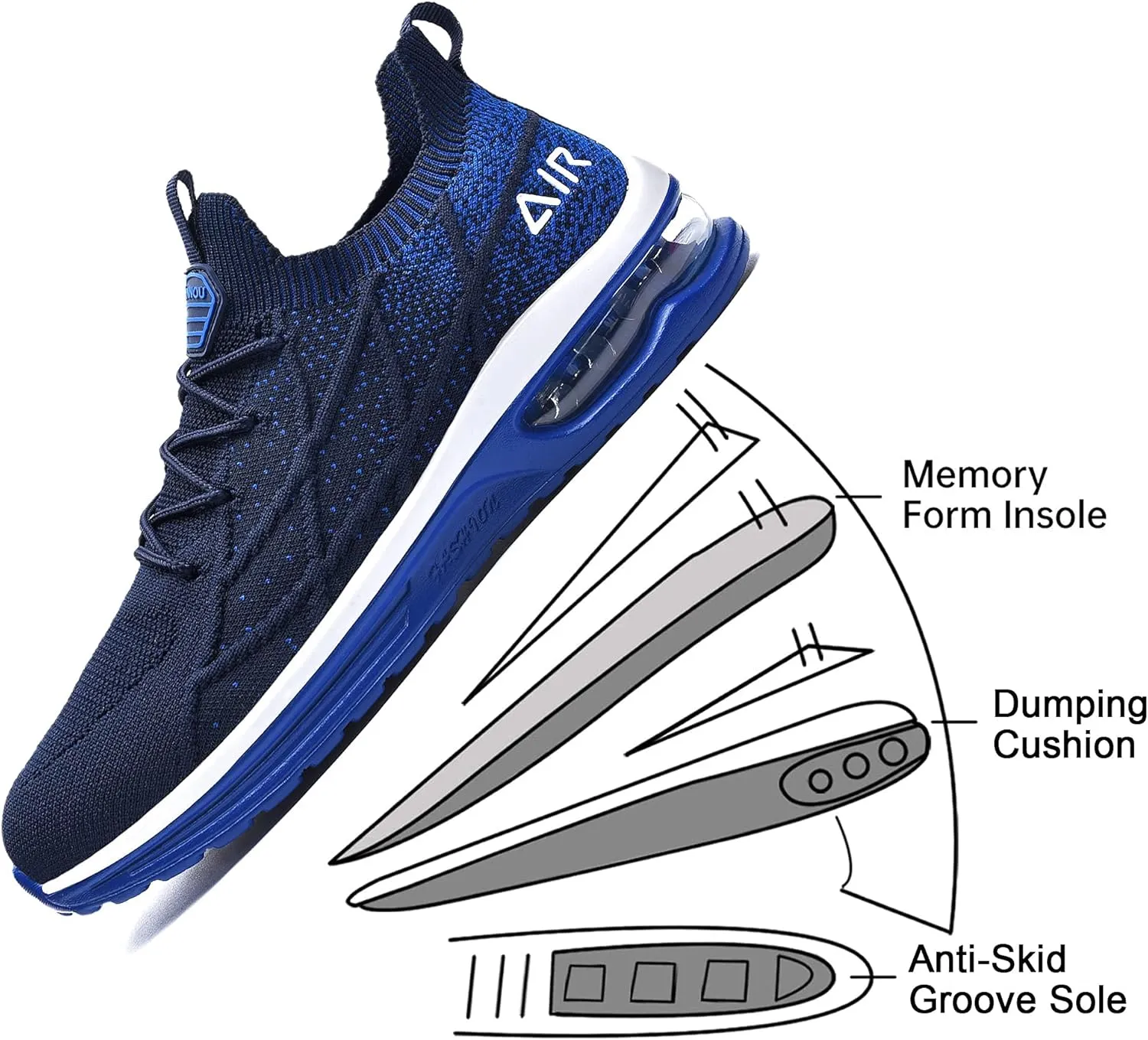 Mens Air Running Shoes Athletic Tennis Sneakers US 7.5-US 13