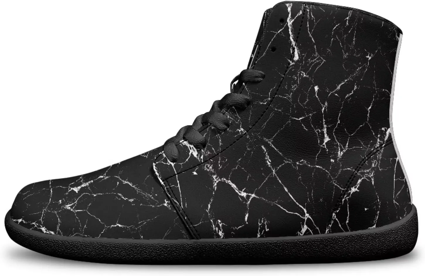 Mens High Top Shoes Wide Toe Box Barefoot Shoe Lace Up Non-Slip Outdoor Walking Sneakers with Zero Drop Sole