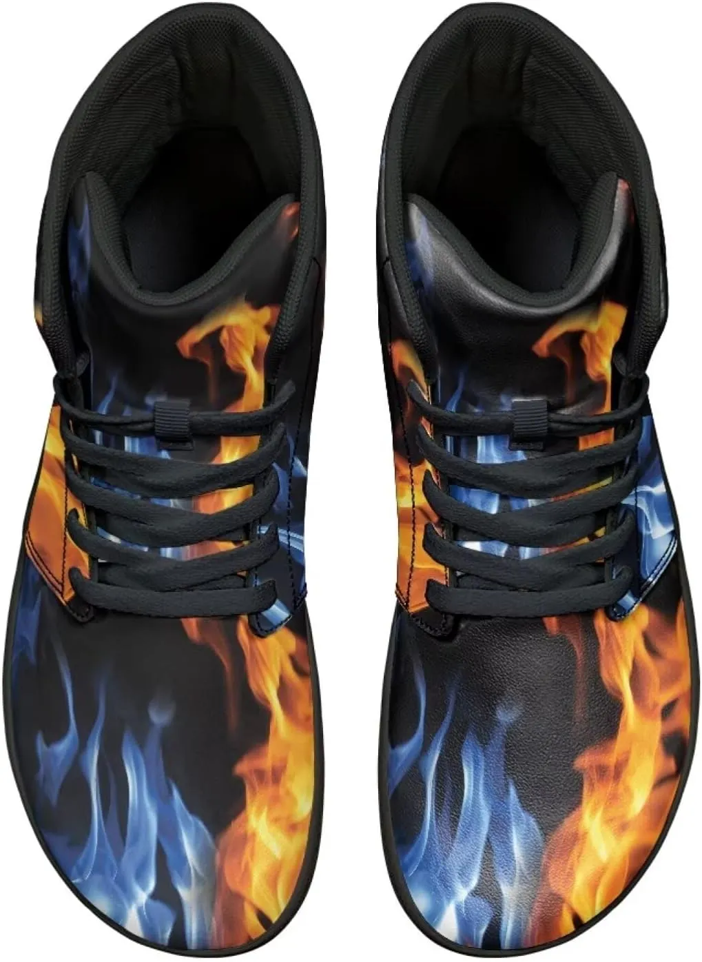 Mens High Top Shoes Wide Toe Box Barefoot Shoe Lace Up Non-Slip Outdoor Walking Sneakers with Zero Drop Sole