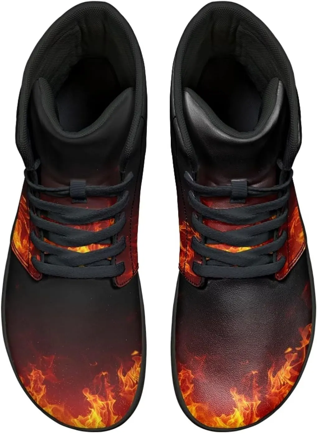 Mens High Top Shoes Wide Toe Box Barefoot Shoe Lace Up Non-Slip Outdoor Walking Sneakers with Zero Drop Sole