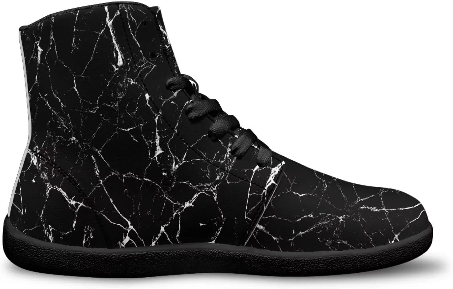 Mens High Top Shoes Wide Toe Box Barefoot Shoe Lace Up Non-Slip Outdoor Walking Sneakers with Zero Drop Sole