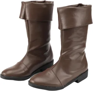 Men's Medieval Boot Flat Jazz Boots Renaissance Cosplay Boot Pull On Mid Calf Gothic Halloween Shoes