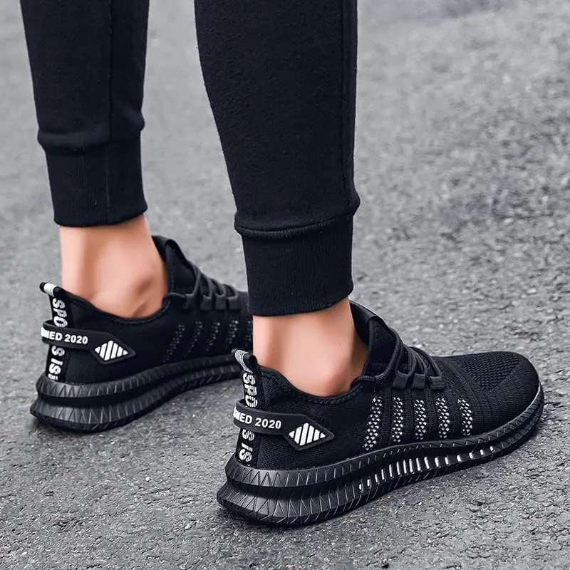 Mens Non Slip Walking Sneakers Lightweight Breathable Slip on Running Shoes Athletic Gym Tennis Shoes for Men