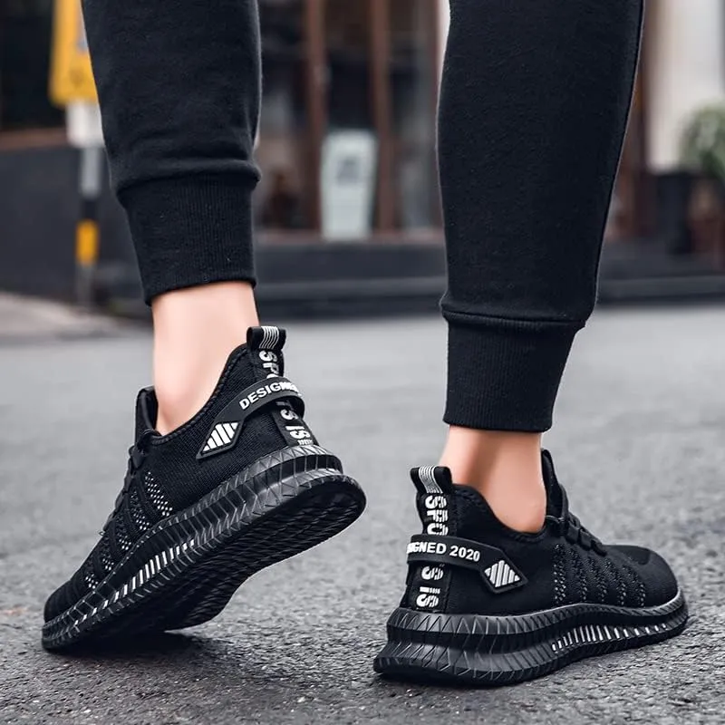 Mens Non Slip Walking Sneakers Lightweight Breathable Slip on Running Shoes Athletic Gym Tennis Shoes for Men