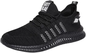 Mens Non Slip Walking Sneakers Lightweight Breathable Slip on Running Shoes Athletic Gym Tennis Shoes for Men